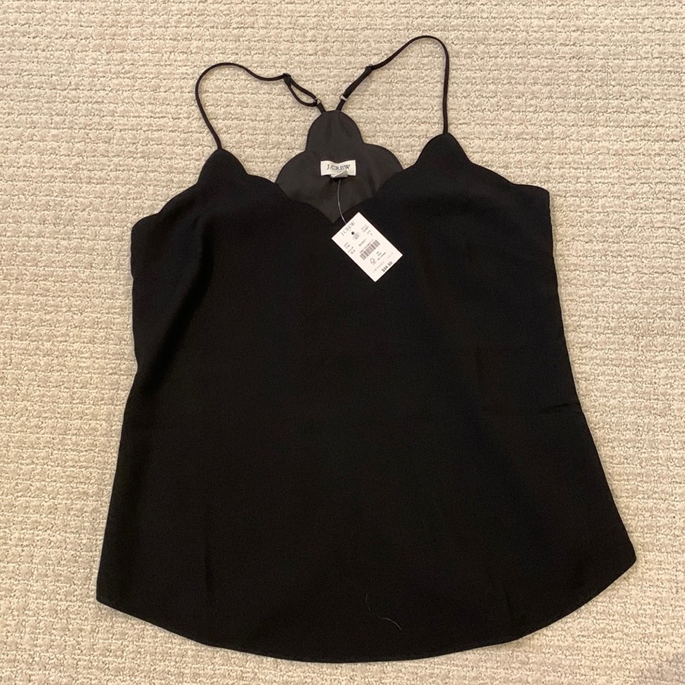 J. Crew Black scallop tank - 2 NWT